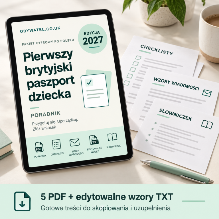 Pakiet PDF: pierwszy brytyjski paszport dziecka, edycja 2027